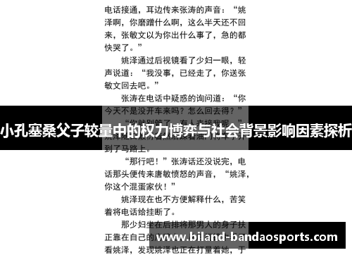 小孔塞桑父子较量中的权力博弈与社会背景影响因素探析